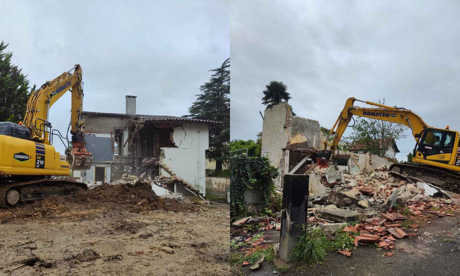 Bâtiments avant démolition dans le cadre du projet Îlot Claverie à Saint-Martin-de-Seignanx