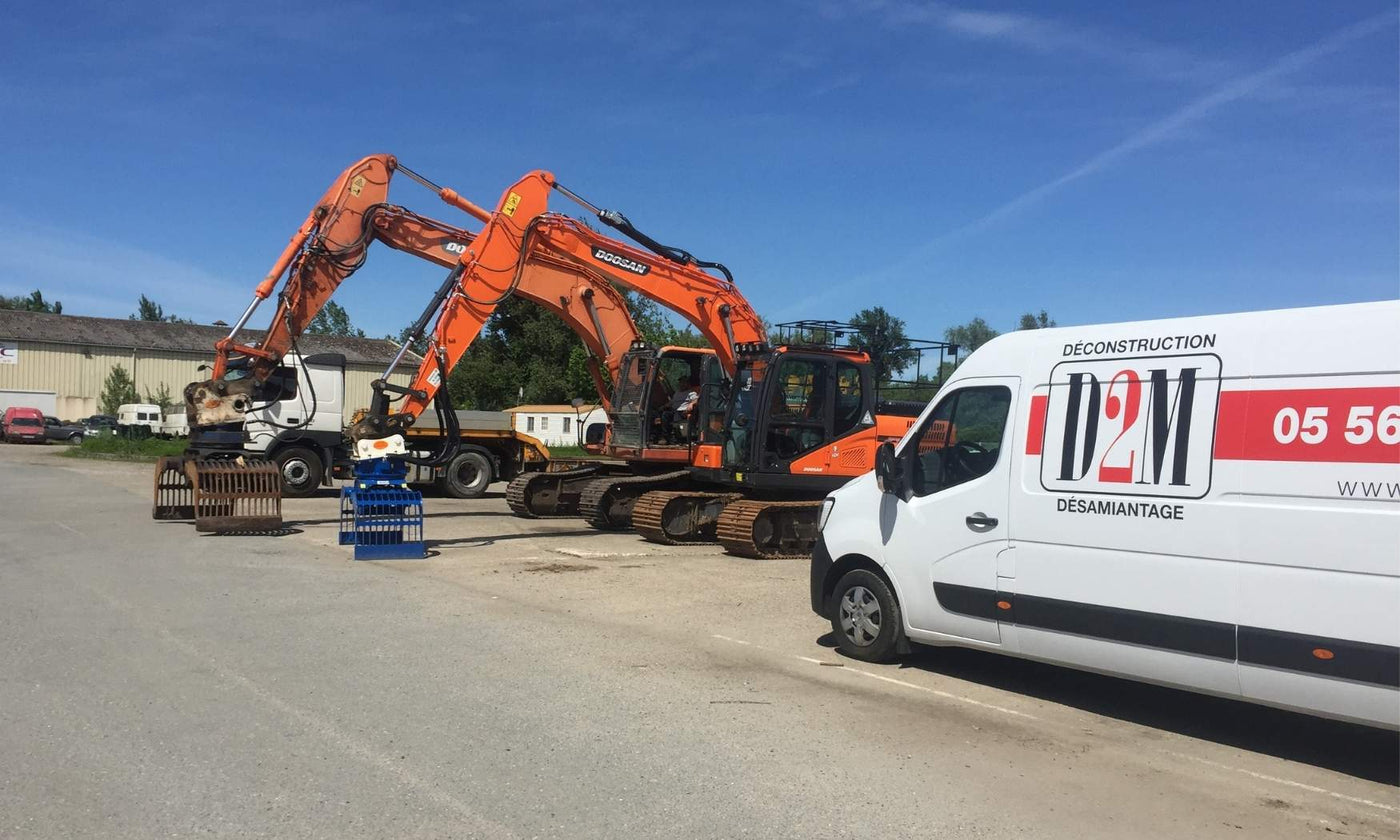 Parc d’engins de chantier pour travaux de démolition et déconstruction en Gironde
