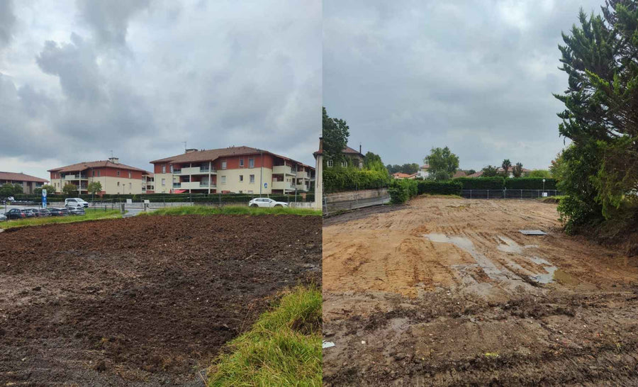 Terrain sécurisé après désamiantage et démolition à Saint-Martin-de-Seignanx